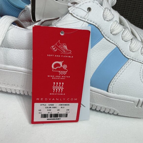 Redvanly Women's Size 9.5 White & Blue Vegan Leather Sneakers - Picture 5 of 7